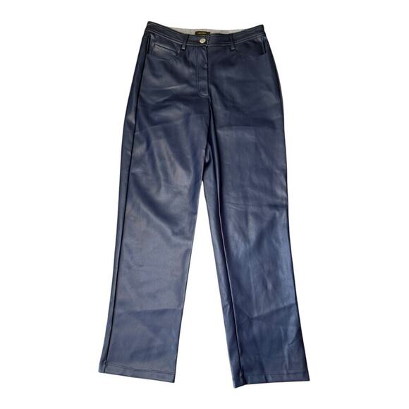 NEW Halogen Women’s Size 6 Blue‎ 5-Pocket Faux Leather Pants NWOT - Picture 1 of 7